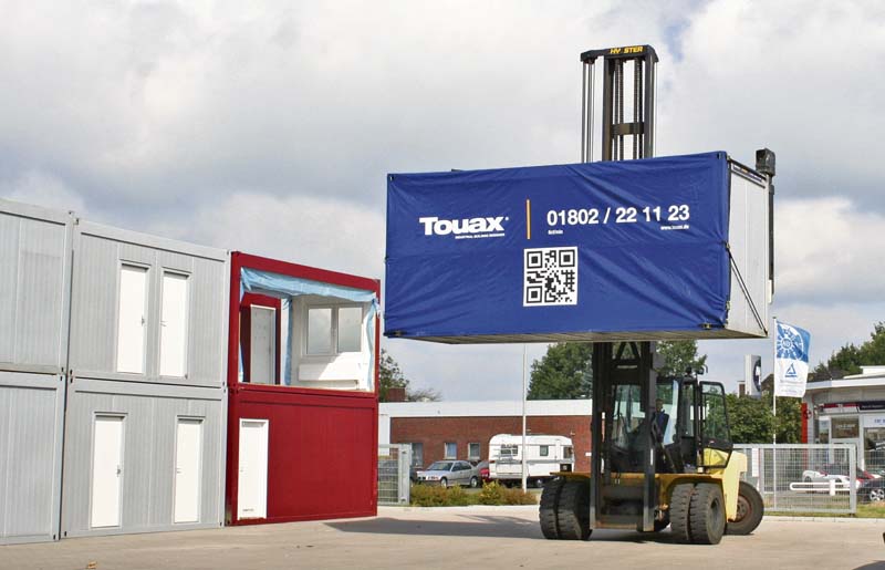 Auf dem Areal der neuen Touax–Siko-Niederlassung in Vogelsdorf bei Berlin können zirka 650 Container-Module zwischengelagert werden. (Foto: Touax-Siko)