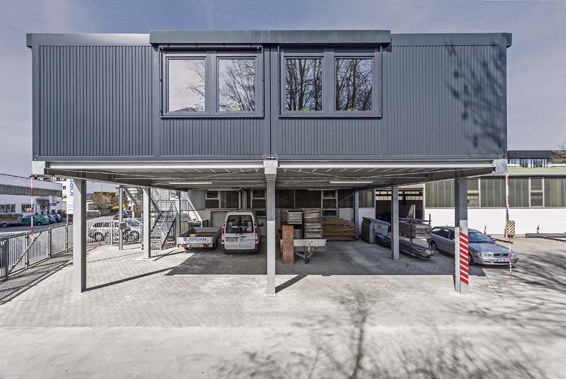 Die Jordan Stahlbau GmbH im bayerischen Eching orderte bei der Fagsi Vertriebs- und Vermietungs-GmbH aus Morsbach-Lichtenberg ein hochwertiges Systemgebäude für die Dauernutzung als Geschäftssitz. (Foto: Fagsi Vertriebs- und Vermietungs-GmbH)