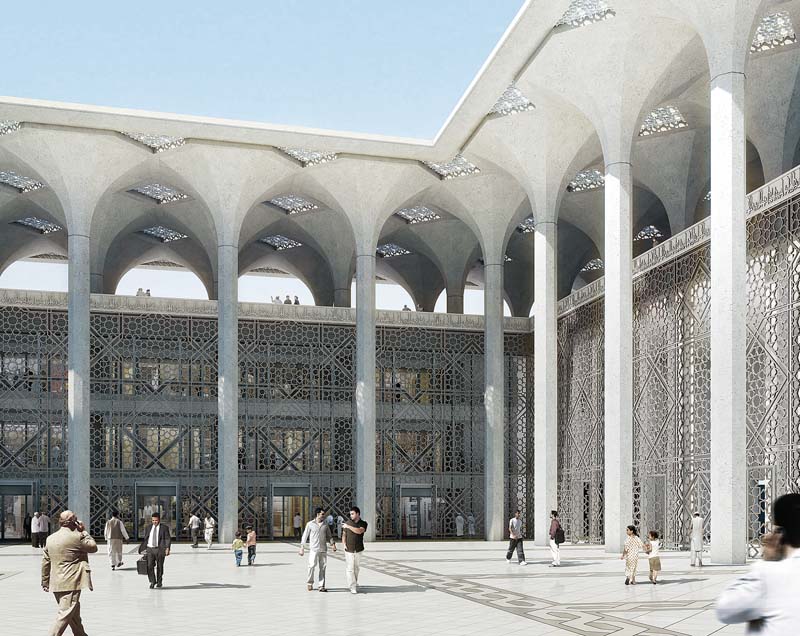 Animation der „Mosquée de l‘Algérie“. 	 (Foto: KSP Jürgen Engel Architekten)