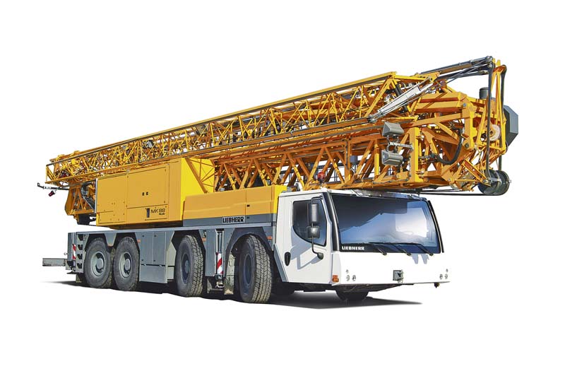 Der Liebherr-Mobilbaukran MK 88 Plus bietet etwa 10 Prozent mehr Traglast an der Spitze. (Foto: Liebherr-Werk Biberach GmbH)