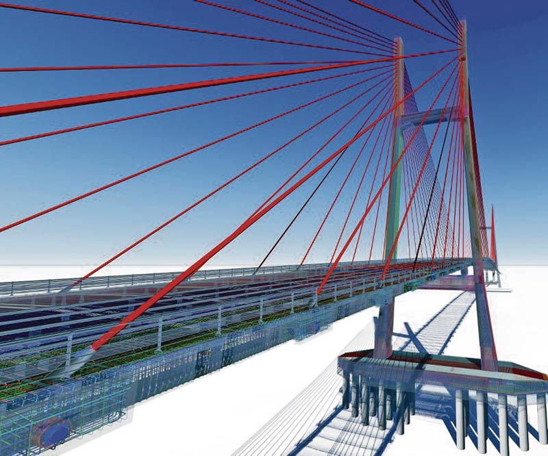 Der Gewinner des Publikumspreises ist die Cao Lanh-Brücke, eine mehr als 2.010 Meter lange Hängebrücke über das Mekongdelta in Vietnam.  (Foto: Tekla Corporation 2014)
