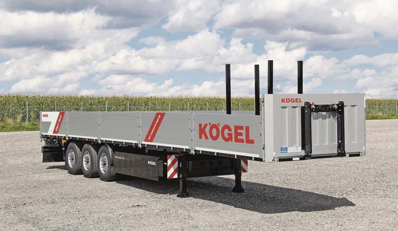 Der Kögel Multi hat für die erhöhte Beanspruchung im Baubereich und für Containertransporte ein verstärktes Chassis.  (Foto: Kögel Trailer GmbH & Co. KG)