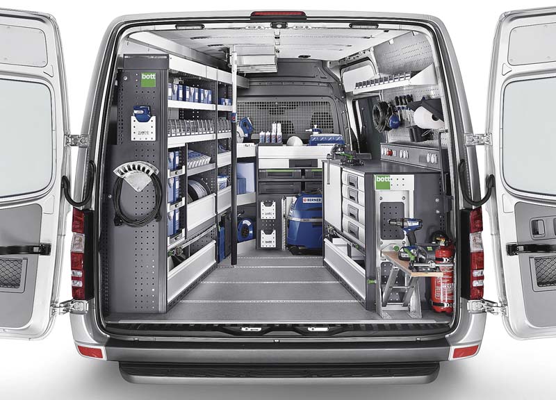 Die modulare Bott-vario-Fahrzeugeinrichtung für Kastenwagen.  (Foto: Bott GmbH & Co. KG)