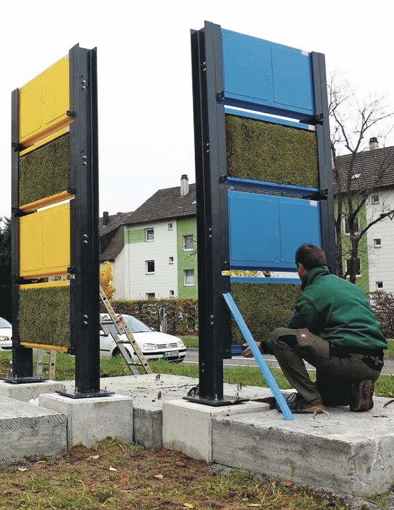 Test der Moos-Panel im baden-württembergischen Ludwigsburg.   (Foto: Helix Pflanzen, Kornwestheim)