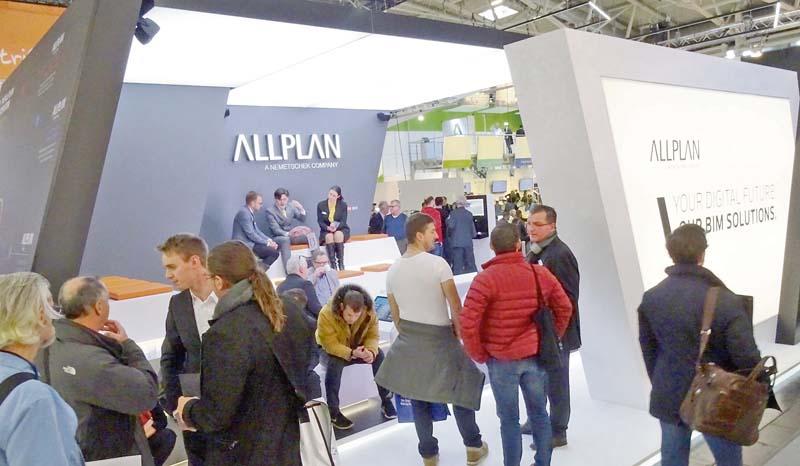 Der Messestand von Alllplan auf der BAU 2017 in München.   (Foto: Puttins)