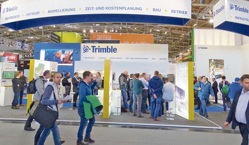 Der BAU-Messestand von Trimble.  (Foto: Puttins)