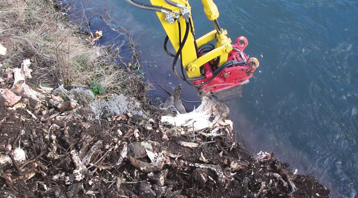 Die Wasserratte im Einsatz bei der ölfreien Rodung. (Foto: Wurotec GmbH)