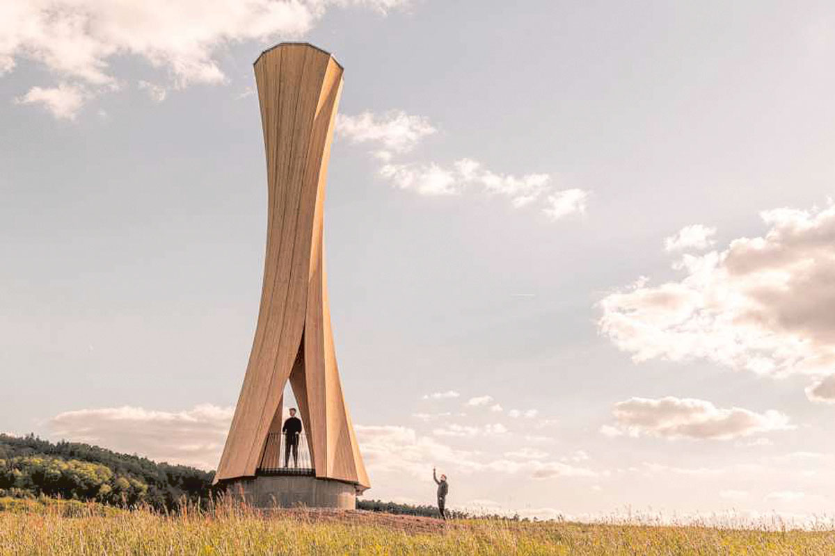 Der Urbach-Turm auf dem Gelände der Landesgartenschau in Stuttgart. (Foto  ICD/ITKE Universität Stuttgar)