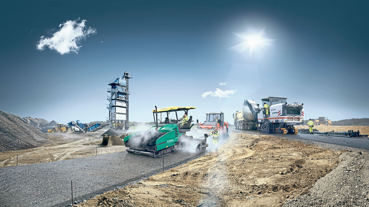 Die Wirtgen Group deckt mit ihren Komplettlösungen n aus einer Hand die gesamte Prozesskette im Straßenbau ab. (Foto: Wirtgen Group)