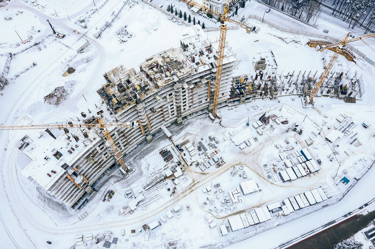 Großbaustelle im Winter. (Foto: bt Innovation)